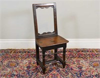 17th Century small carved oak chair