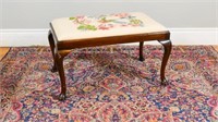 Georgian form footstool with needlepoint seat