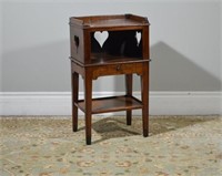 Italian mixed wood commode with gallery top