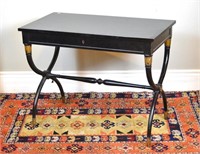 Egyptian revival black lacquer x-form desk