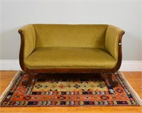 Empire form settee with tall sides