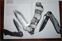 Three NIP Pocket Knives - One w/ White Skull Camo