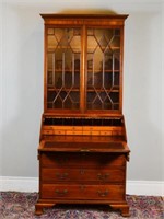 George III style mahogany secretaire bookcase
