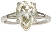 3.5 Carat Diamond And Platinum Ring