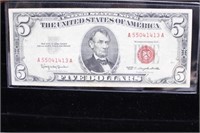 1963 $5 Red Seal USN