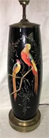 Hand Decorated Bird Design Parlor Lamp