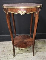 French Rosewood Marble Top Parlor Table