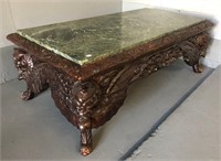 Victorian Oriental Marble Top Coffee Table