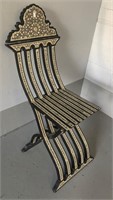 Mother Of Pearl And Bone Inlay Folding Chair