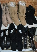 6 Pair Women's Western Boots & Shoes
