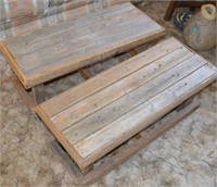 2 Handmade Pallet Wood Benches