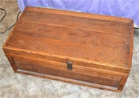 Vintage Handmade Solid Wood Flat-Top Trunk