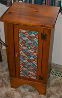Small Pine Side Single-Door Cabinet