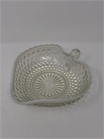 White Opalescent Leaf Shaped Dish