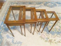 Set of 4 Hand Painted Nesting Tables