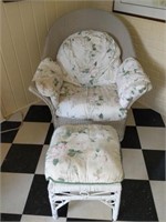 Wicker Guest Chair & Ottoman
