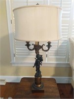 Metal Cherub Candelabra Style Lamp