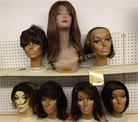 7 WIGS ON SHOULDER MANNEQUIN HEADS #7