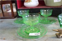 VASELINE GLASS COMPOTES AND PLATES