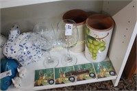 WINE GLASSES - WINE BOTTLE CHILLERS - COASTERS -