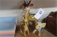 VINTAGE DEER AND ELEPHANT TOYS