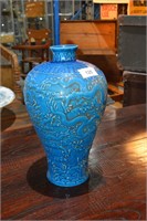 Chinese blue glazed dragon vase