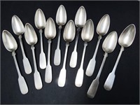 18 CONTINENTAL SILVER TABLESPOONS and TEASPOONS