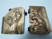 TWO VINTAGE TIN CHOCOLATE MOULDS