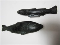 INUIT SOAPSTONE CARVINGS of TWO FISH