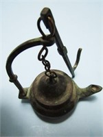 ANTIQUE HANGING BETTY OIL LAMP