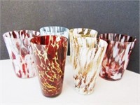 ASSORTED VICTORIAN SPATTER GLASS TUMBLERS
