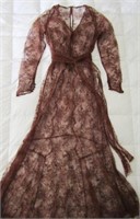 A TRUE 1930's SHEER LACE EVENING GOWN
