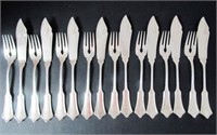 CONTINENTAL 800 SILVER FISH KNIVES AND FORKS