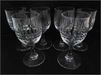 SET OF SIX BACCARAT CRYSTAL CORDIAL GLASSES