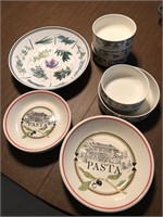 Ceramic serving dishes, platters