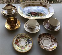 12 pc. Tea cups, saucers and platters