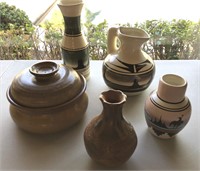 6 pc. Ceramic vases and pots