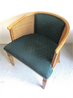Low back wooden cushioned easy chair