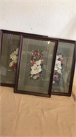 20”x26” 3 20”x13” frames floral pictures