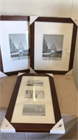 3 wooden picture frames