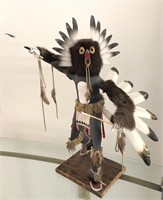 Hand Carved Navajo Kachina - Black Owl