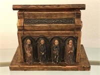Hand carved wooden prayer box