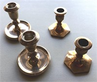 Silver, Brass Candlestick Holders