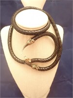 Vtg Whiting & Davis Black Snake Necklace