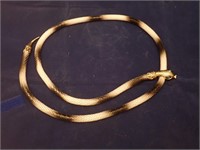 Vtg Whiting & Davis Bronze & Cream Snake Necklace