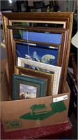 Box of pictures and frames