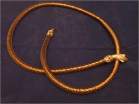 Vtg Whiting & Davis Gold Snake Necklace
