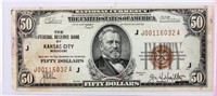 Coin 1929 National Bank Note Rare $50.00 Missouri