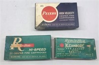 (3) Vintage Cartridge Boxes Peters, Remington