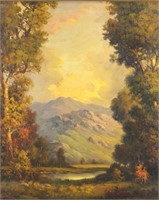 ROBERT W. WOOD "IN THE ROCKIES" OIL ON CANVAS